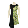 Costom  Printed Asymmetric Dress O Neck Sleeveless Dresses For Women